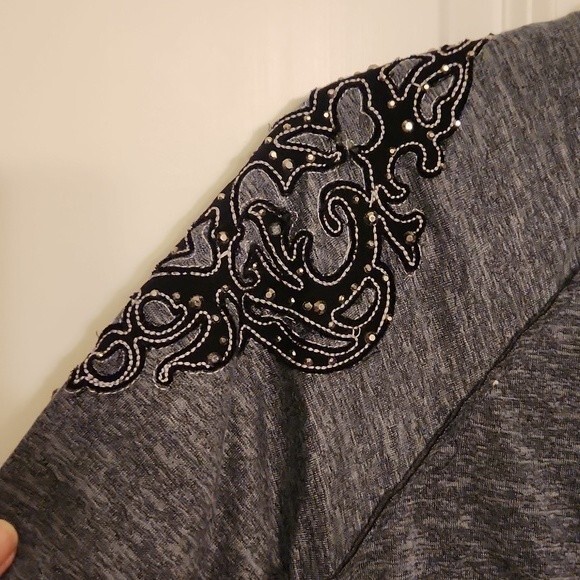 Miss Me Distressed Studded & Embellished Button-Up Gray Cardigan Size S - Picture 7 of 9